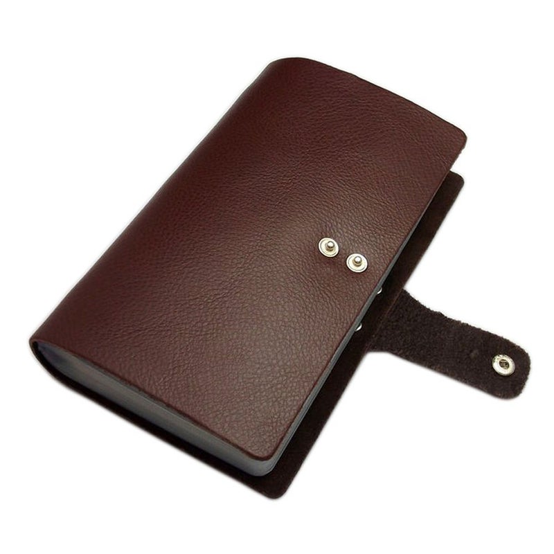 boshiho Leather Credit Card Holder Business ID Card Case Book Style 90 Count Name Card Holder Book (Brown) - Image 4